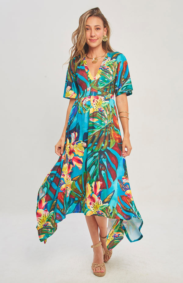 VESTIDO PARIS TROPICAL BLUE