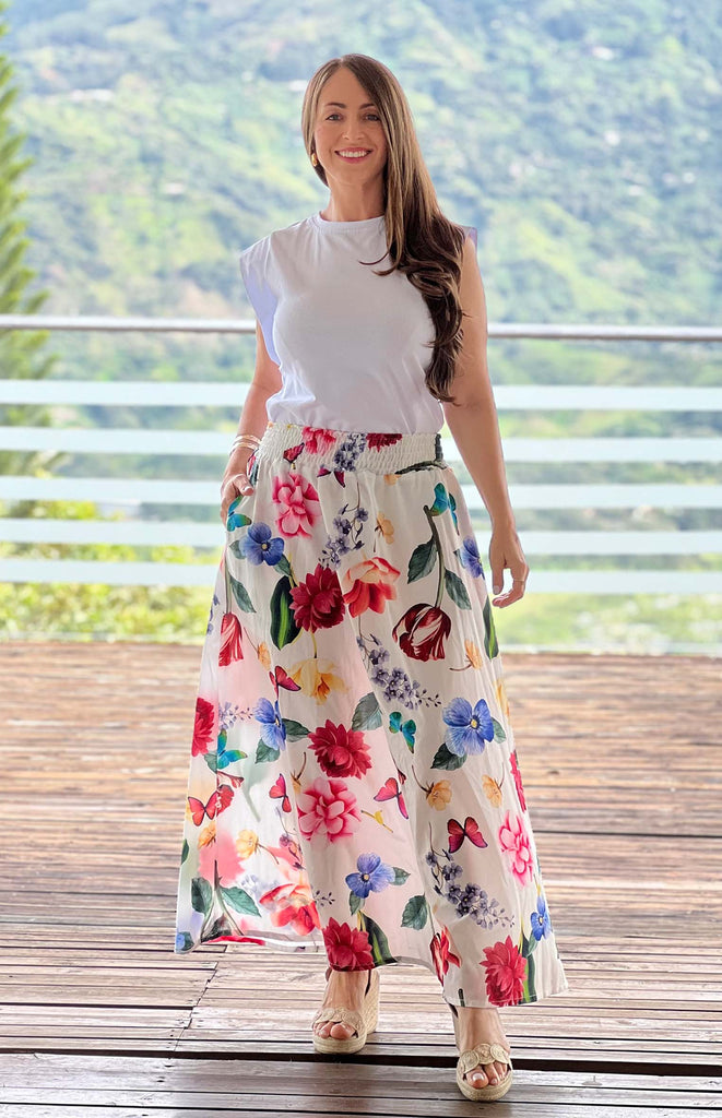 FALDA NEW YORK SPRING FLOWERS