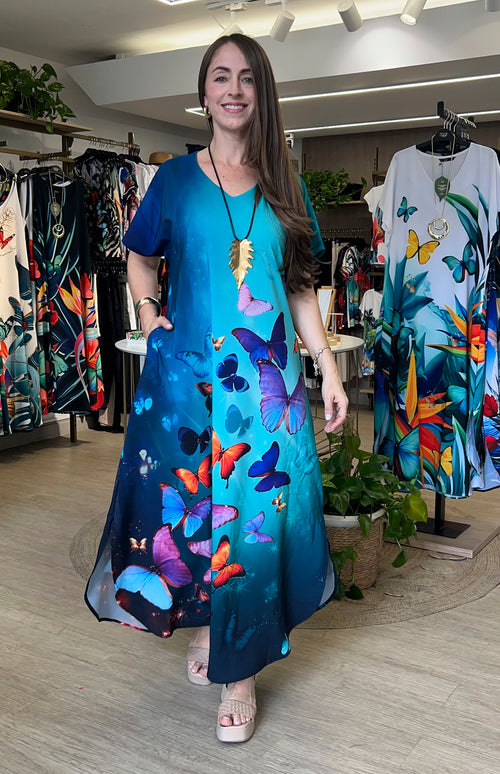VESTIDO IGUAZU BUTTERFLIES CHARM