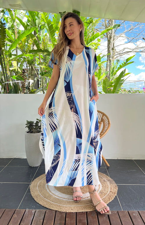 VESTIDO IGUAZU MARINE GOLD BIRD