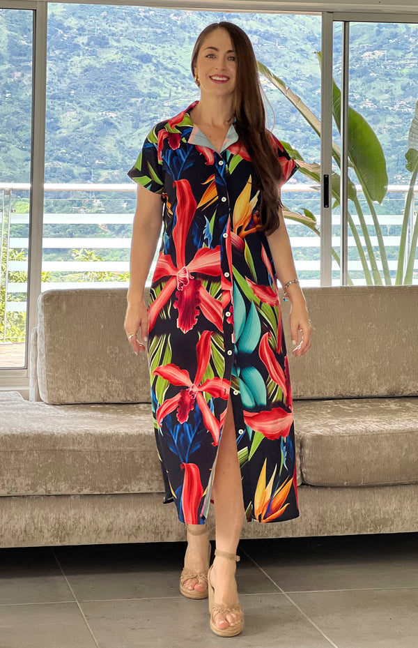 VESTIDO MONTREAL ORCHID TROPICAL