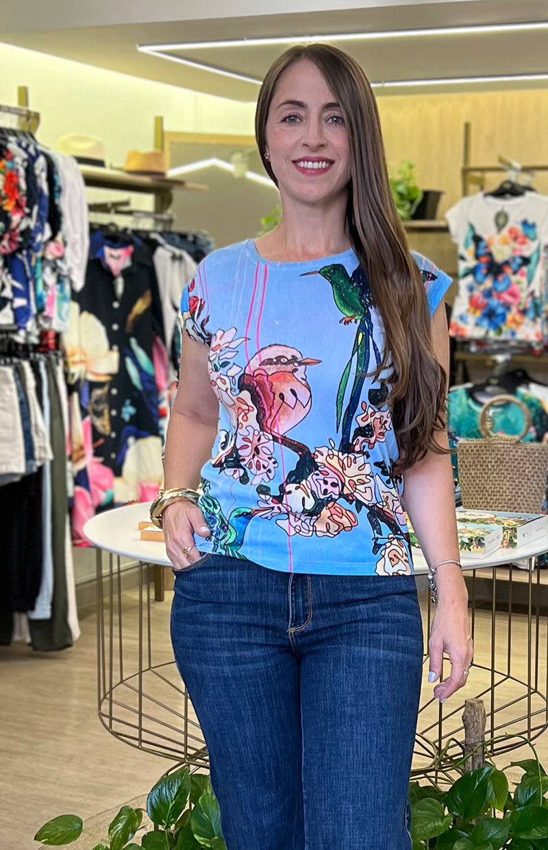 T-SHIRT CLAIRE ART COLIBRI