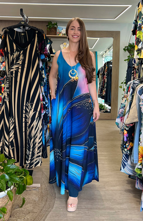 VESTIDO FLORIDA FLOWER BLUE