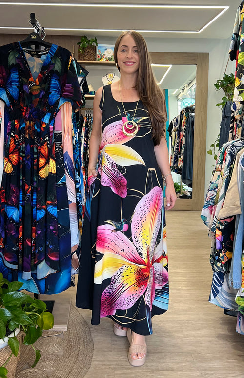VESTIDO CHICAGO ORCHID BLACK