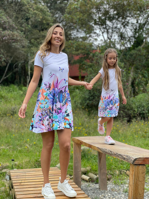 VESTIDO MADRE E HIJA PURPLE FLOWER